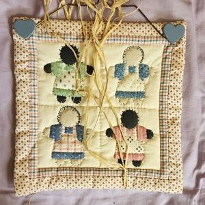 Handmade Folk Art Sampler Wall Hanging Kitchen, Child's Room, Rustic Decor